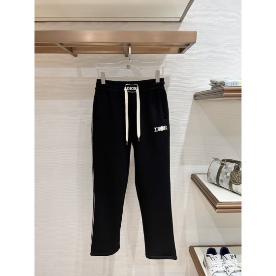 Dior Black Logo Straight-Leg Sweatpants